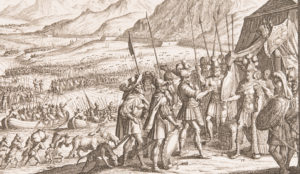 Bataille opposant les Romains et les Helvètes.