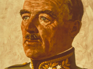 Portrait of General Guisan. The print dates from 1939.