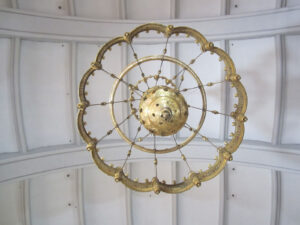 The chandelier in the parish church at Rothenthurm, where it has brightened up the interior since 1995.