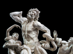 Laocoön group, plaster cast from the early 19th century based on the ancient marble original in the Vatican.