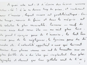 Brief von Charles-Albert Cingria.