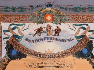 Constitution fédérale suisse de 1848, mise en scène artistique par le peintre soleurois Laurenz Lüthi.