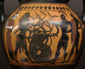 Heracles and the Lernaean Hydra, Attic vase, ca. 540 BC.
