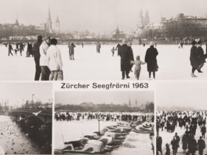 Postcard commemorating the Seegfrörni of 1963.