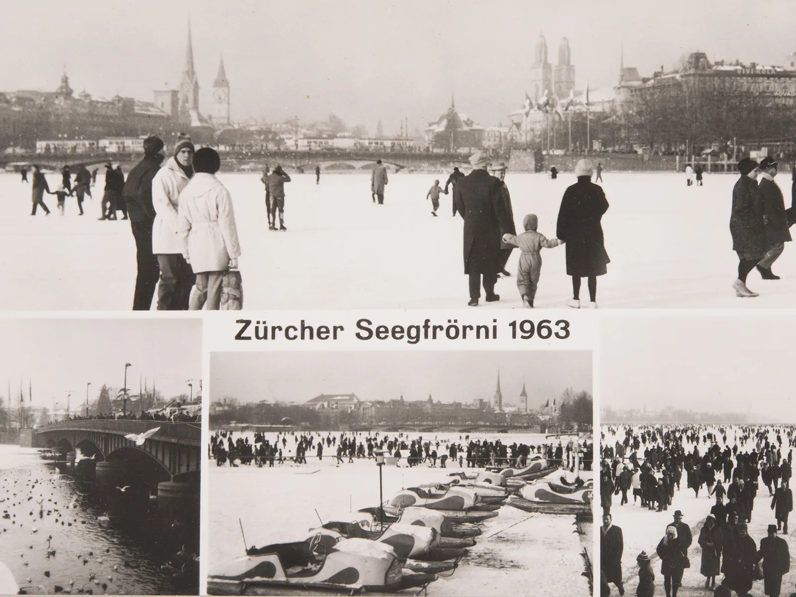 Postkarte zur Erinnerung an die Seegfrörni von 1963.