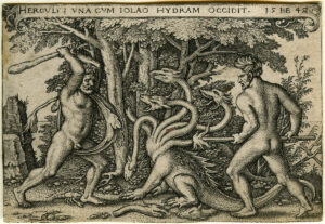 Hans Sebald Beham (1500–1550), Herakles tötet die Hydra, 1545.