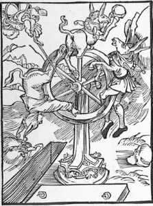 Holzschnitt aus Sebastian Brant, Das Narrenschiff, eine Moralsatire, Basel 1494.