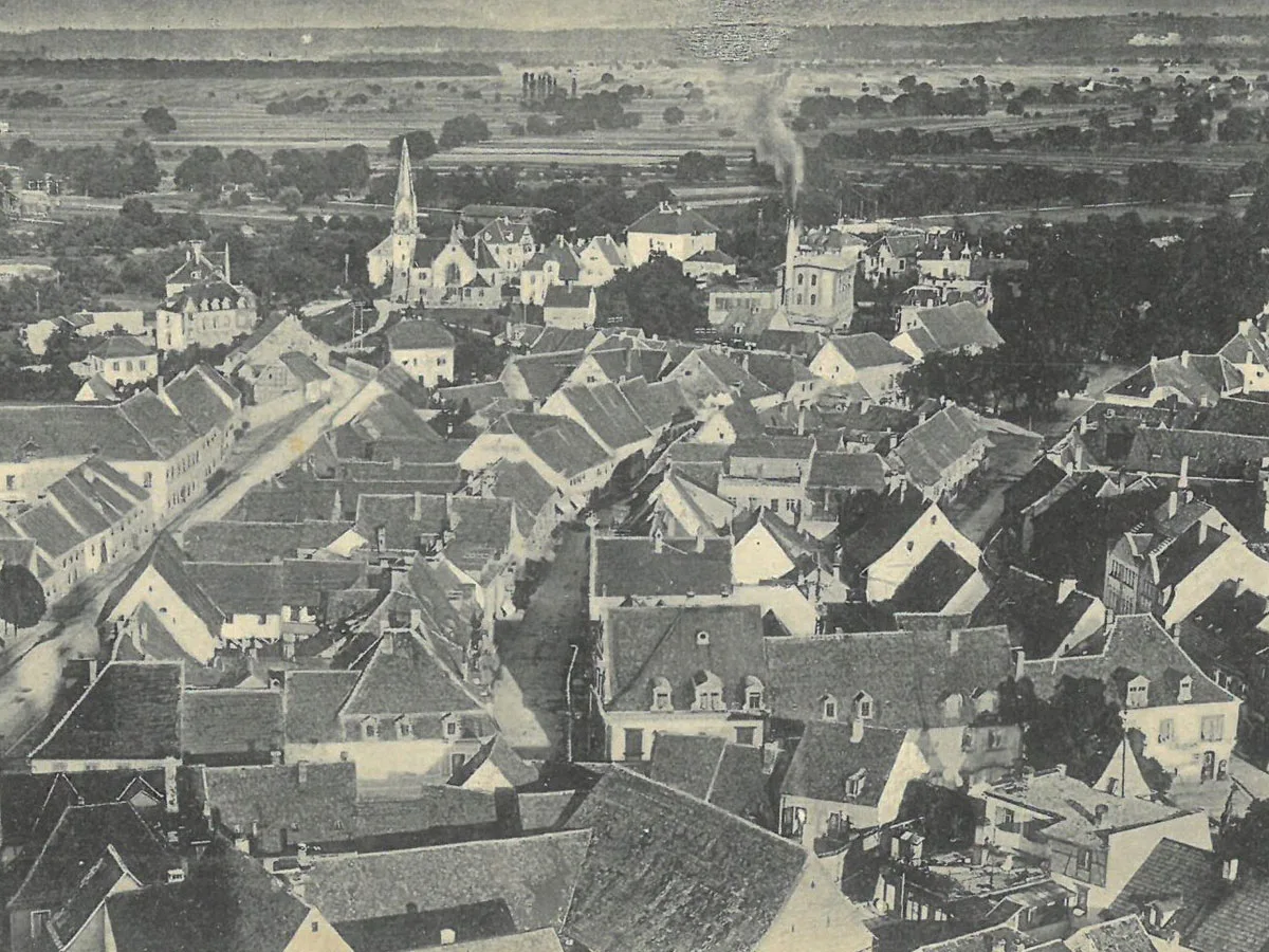 Breisach Blick vom Südturm des Münsters nach Südosten