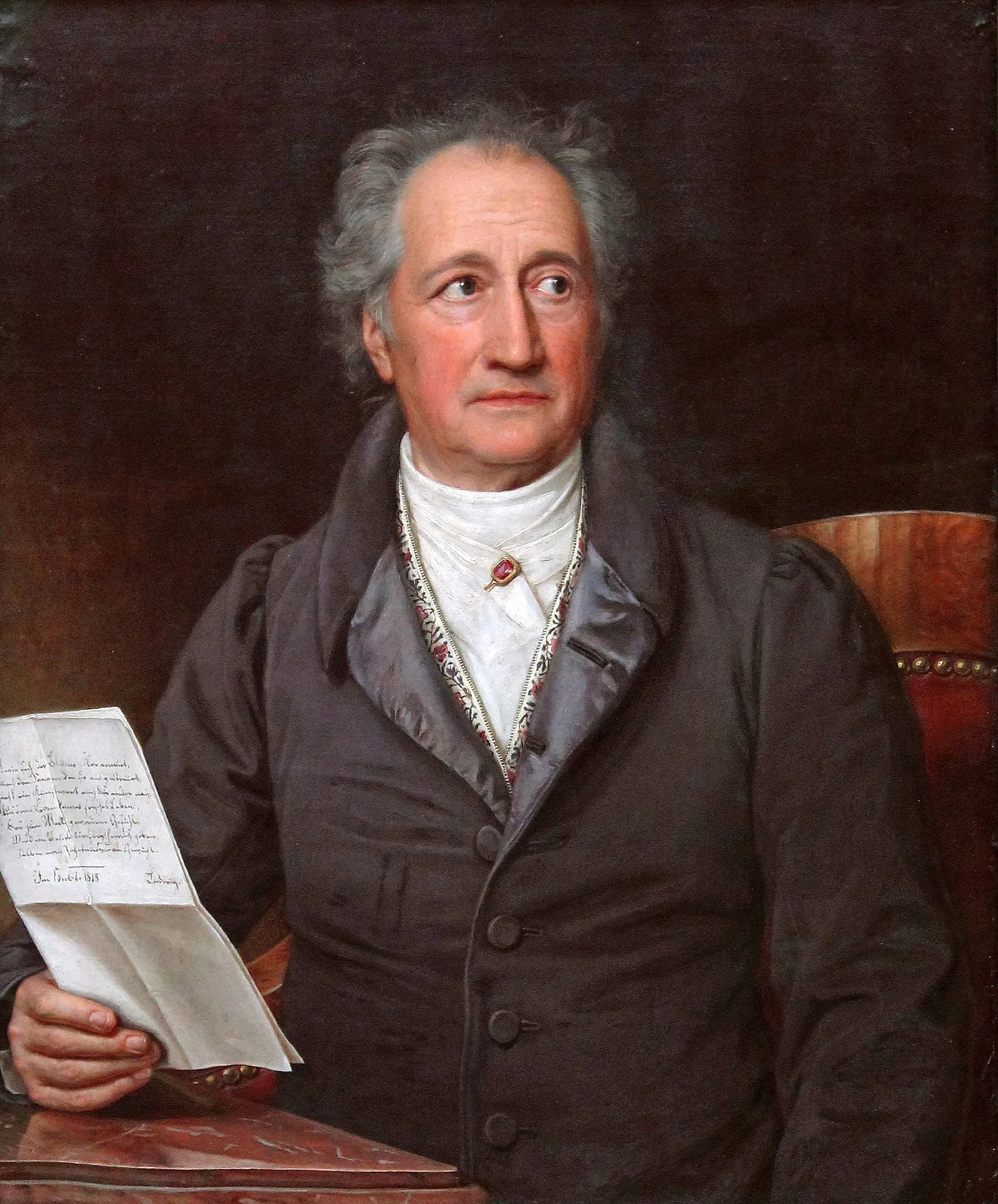 Johann Wolfgang von Goethe im 80. Lebensjahr, Gemälde von Karl Joseph Stieler, 1828.