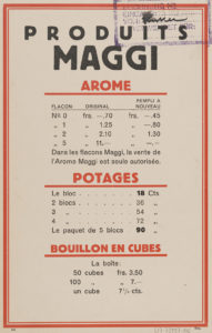 Une publicité « classique » pour des produits Maggi, vers 1930.