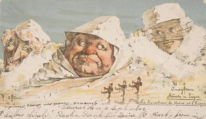 Jungfrau, Mönch und Eiger, Postkarte, Ende 19. Jahrhundert.