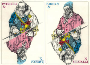Jasskarten mit Bauer und Patrizier.