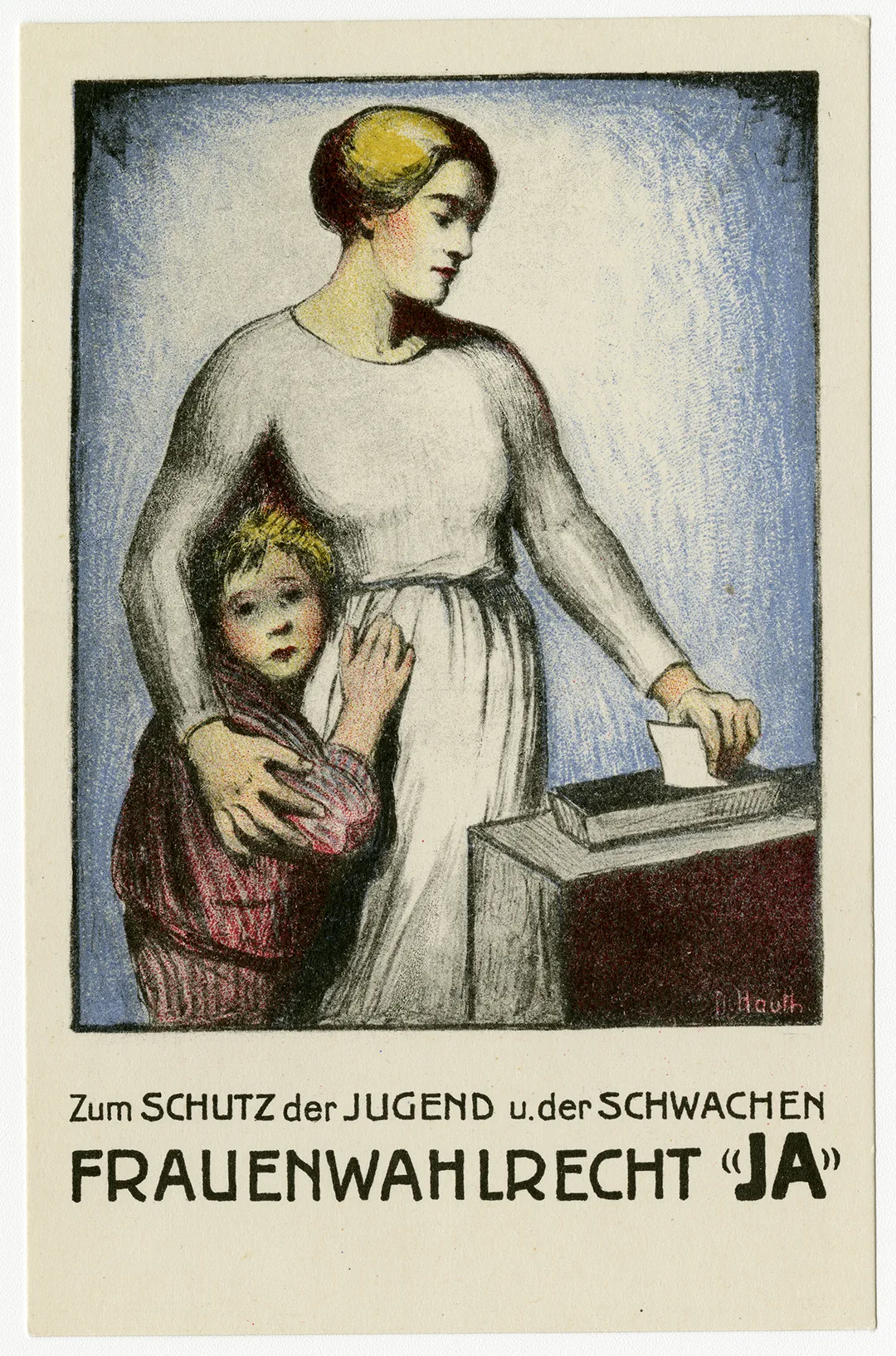 Plakat zum Frauenwahlrecht von Dora Hauth-Trachsler, 1920.