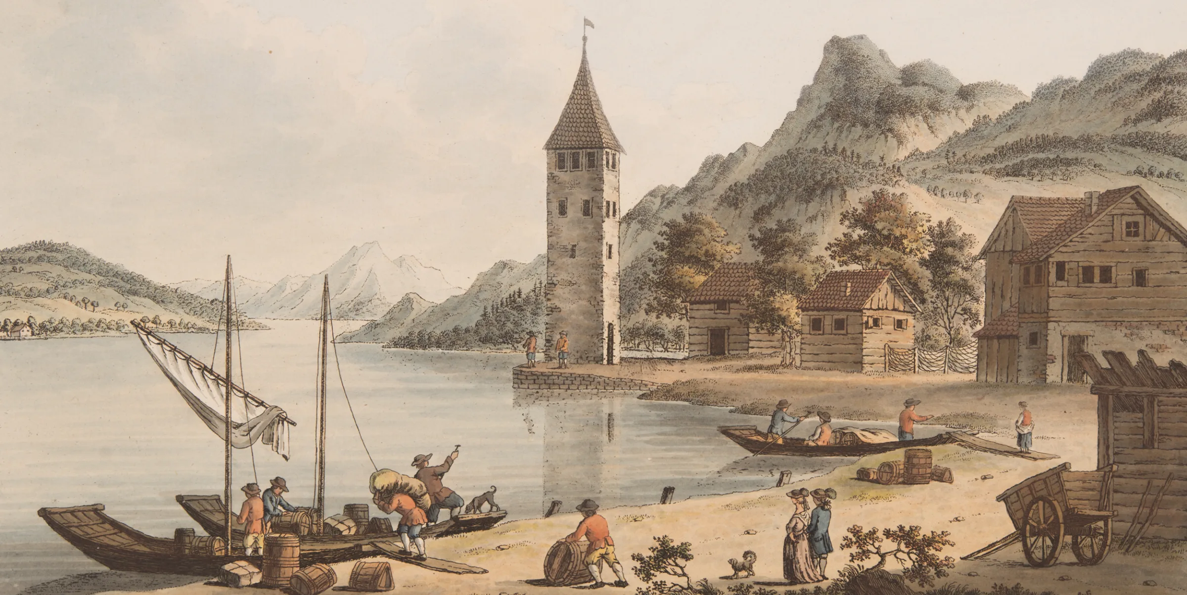 Der Schnitzturm in Stansstad (la Schnitzturm de Stansstad), gravure de 1780.