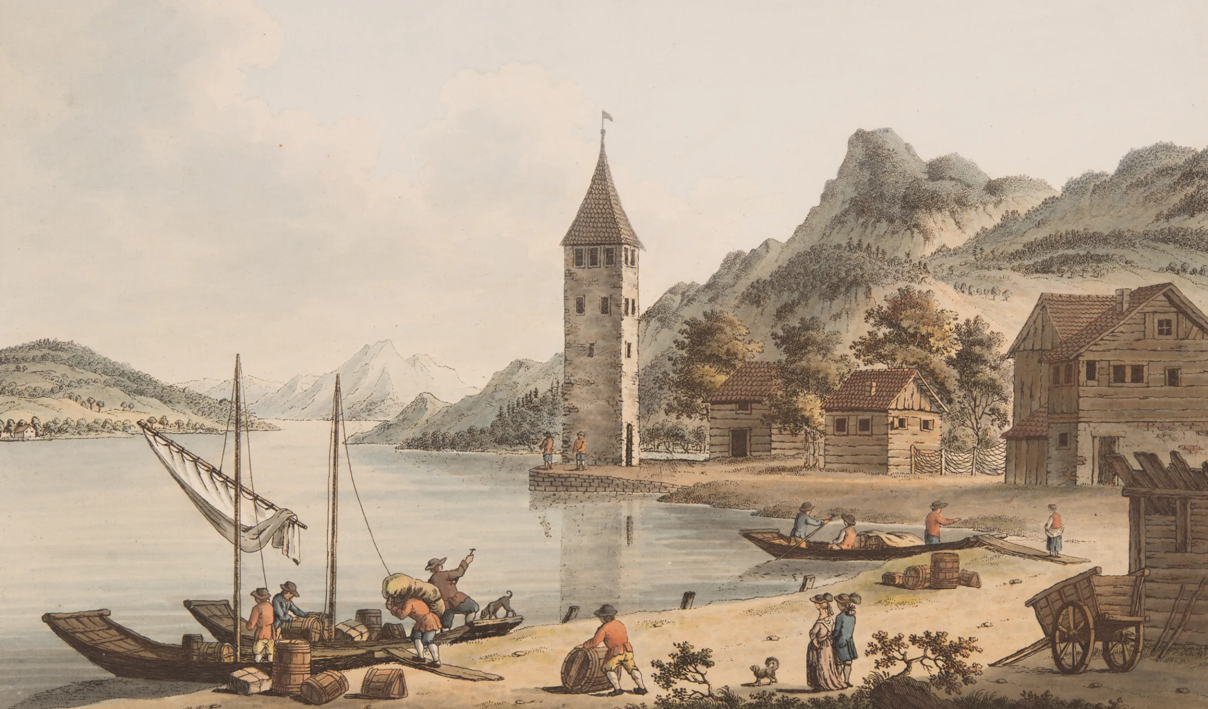 Der Schnitzturm in Stansstad (la Schnitzturm de Stansstad), gravure de 1780.