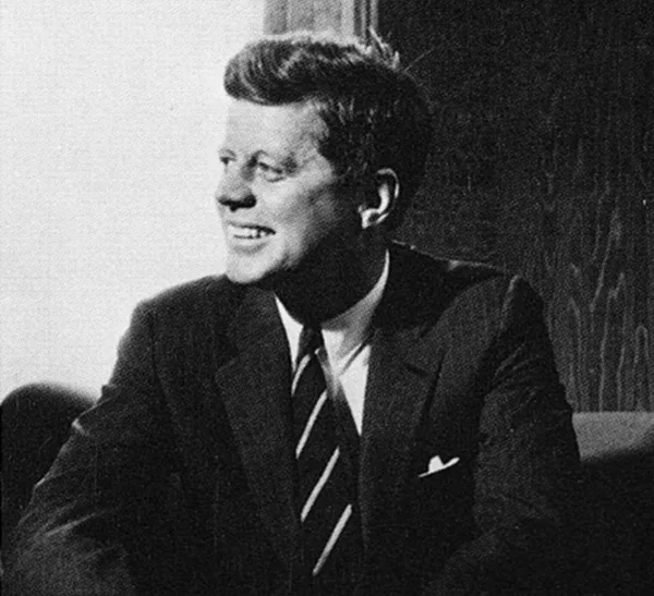 John F. Kennedy an einer Sitzung in Wien, 1961.