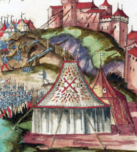Die Belagerung der Burg Grandson durch die Burgunder.