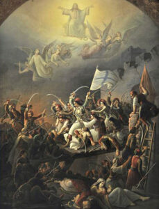 La chute de Missolonghi, tableau de Theodoros Vryzakis, 1853.