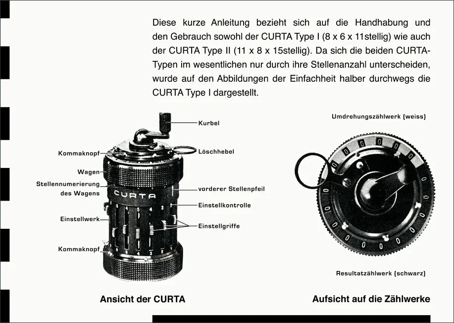 Bedienungsanleitung für die «Curta».