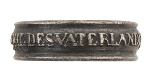 Iron finger ring with inscription in relief "Zum Wohl des Vaterlandes" (For the Welfare of the Fatherland), 1813.