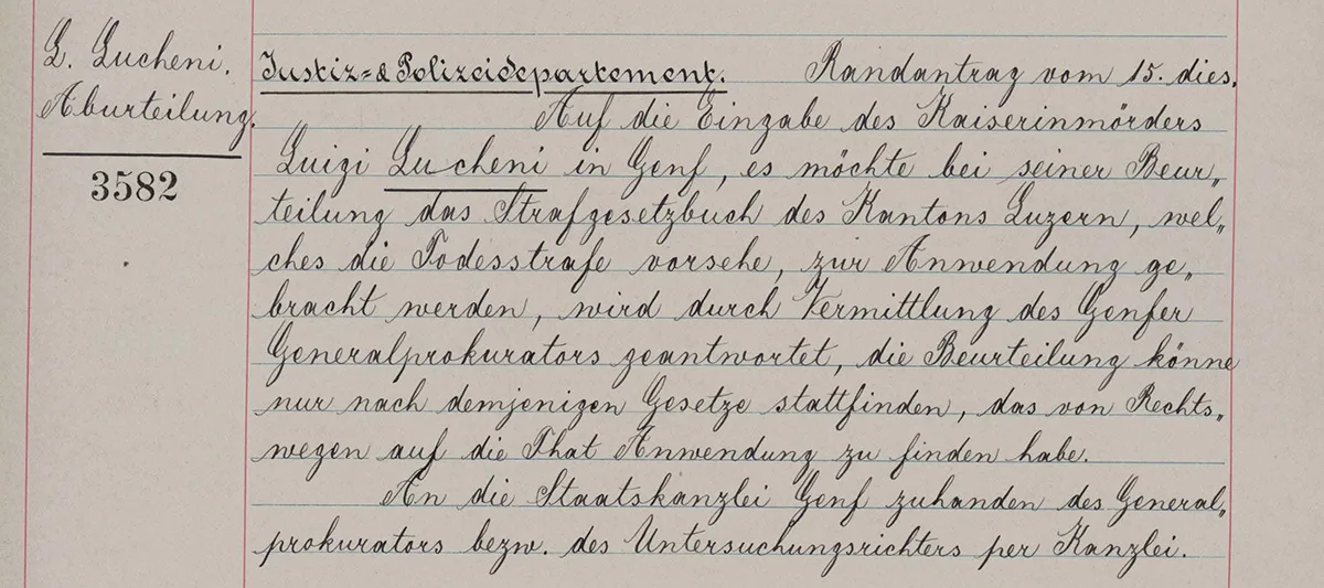 Auszug aus dem Protokoll der Bundesratssitzung vom 16. September 1898.