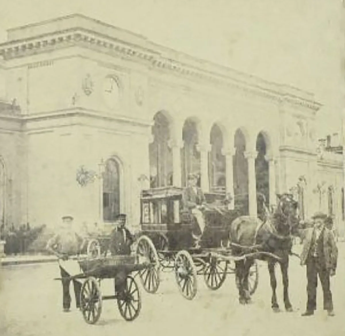 Der Basler Centralbahnhof um 1860.