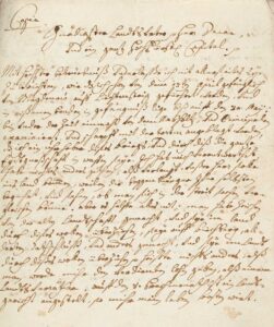 Brief von Christoph Lieber an den Abt des Klosters St. Gallen, 31. Mai 1712.