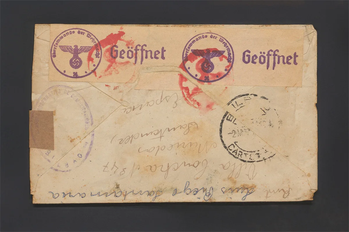 Von deutschen Zensoren geprüfter Brief von 1944.