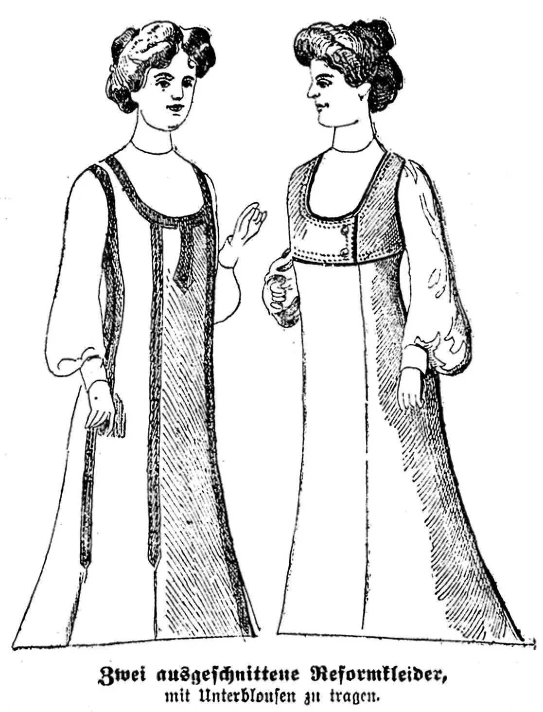Zwei Reformkleider aus den «Frühjahrs- und Sommertoiletten» im Tages-Anzeiger, 26. Mai 1903.
