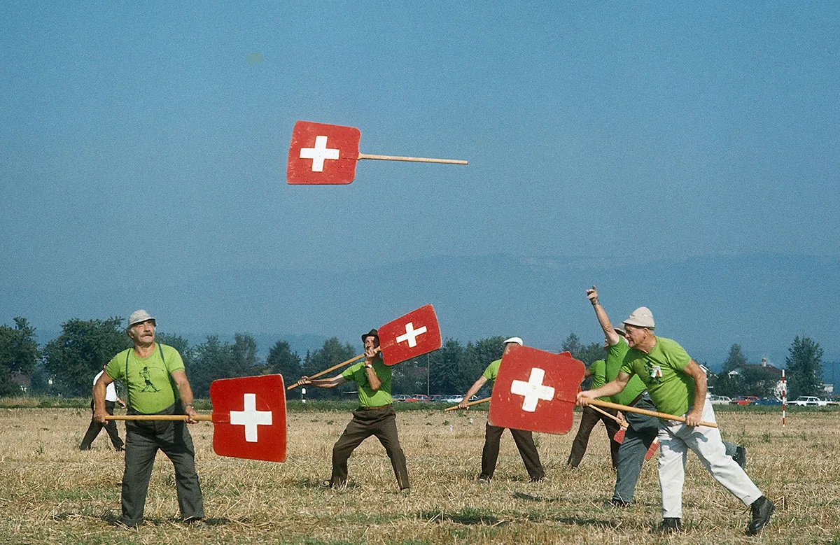 Eidgenössisches Hornusserfest 1973 in Kappelen.