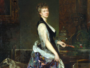 Porträt von Adèle d’Affry, Herzogin von Castiglione, von Édouard-Théophile Blanchard, 1877.