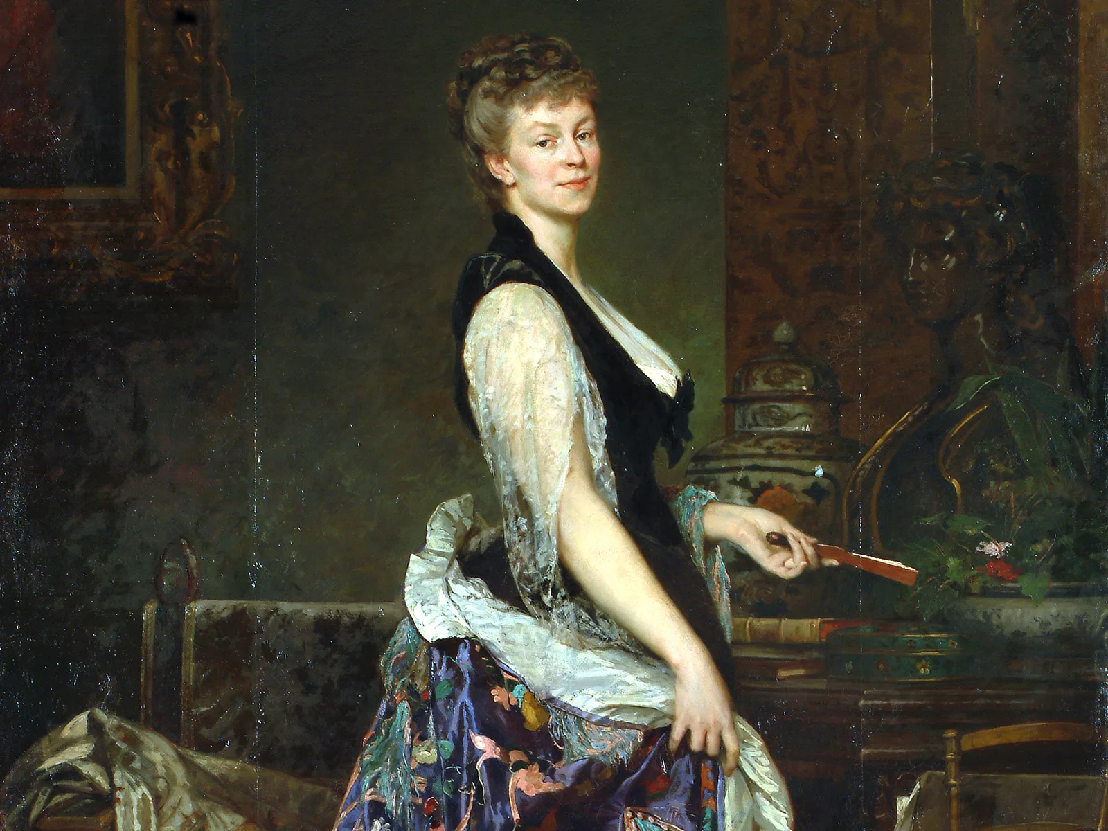 Porträt von Adèle d’Affry, Herzogin von Castiglione, von Édouard-Théophile Blanchard, 1877.