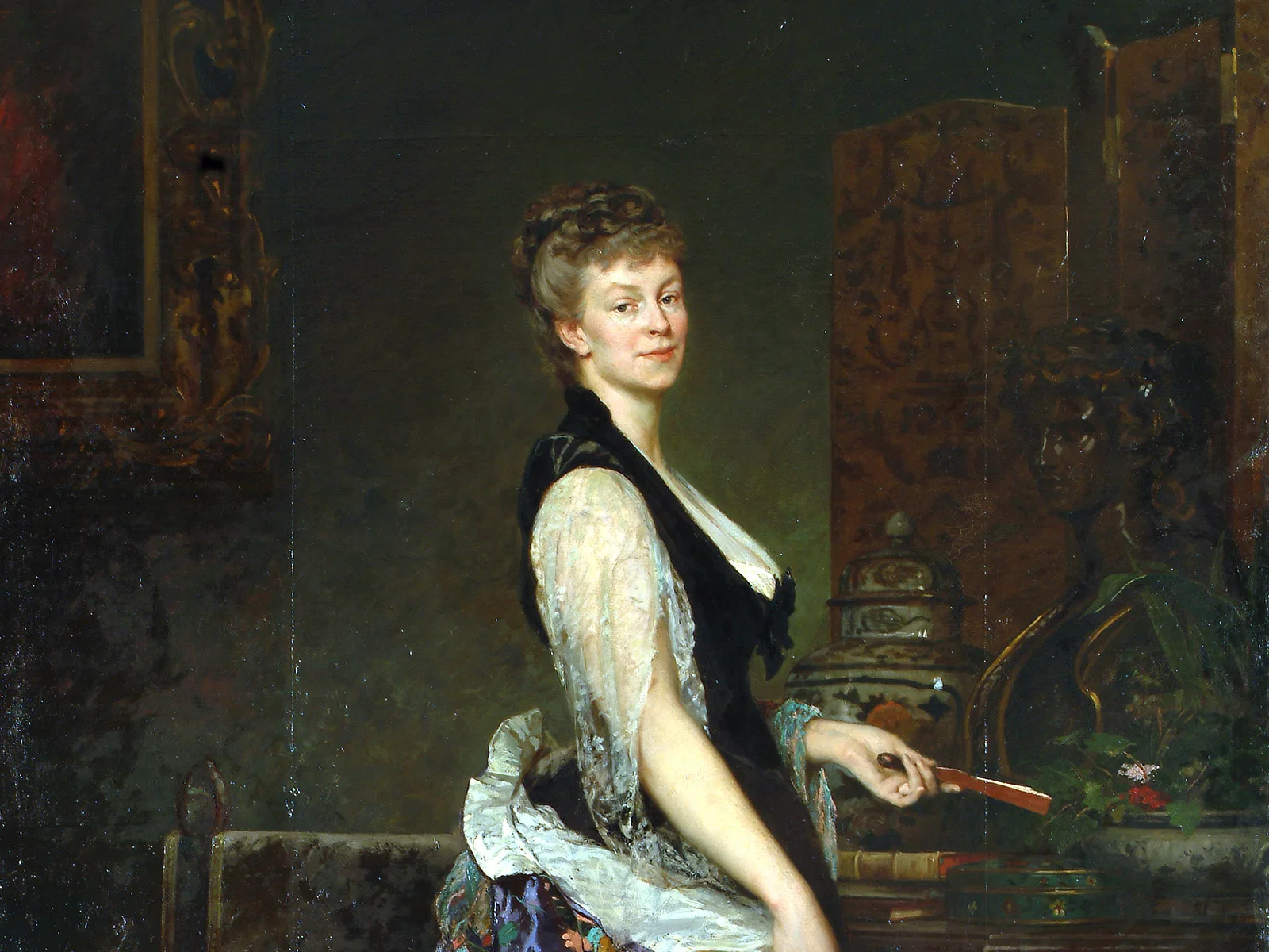 Porträt von Adèle d’Affry, Herzogin von Castiglione, von Édouard-Théophile Blanchard, 1877.