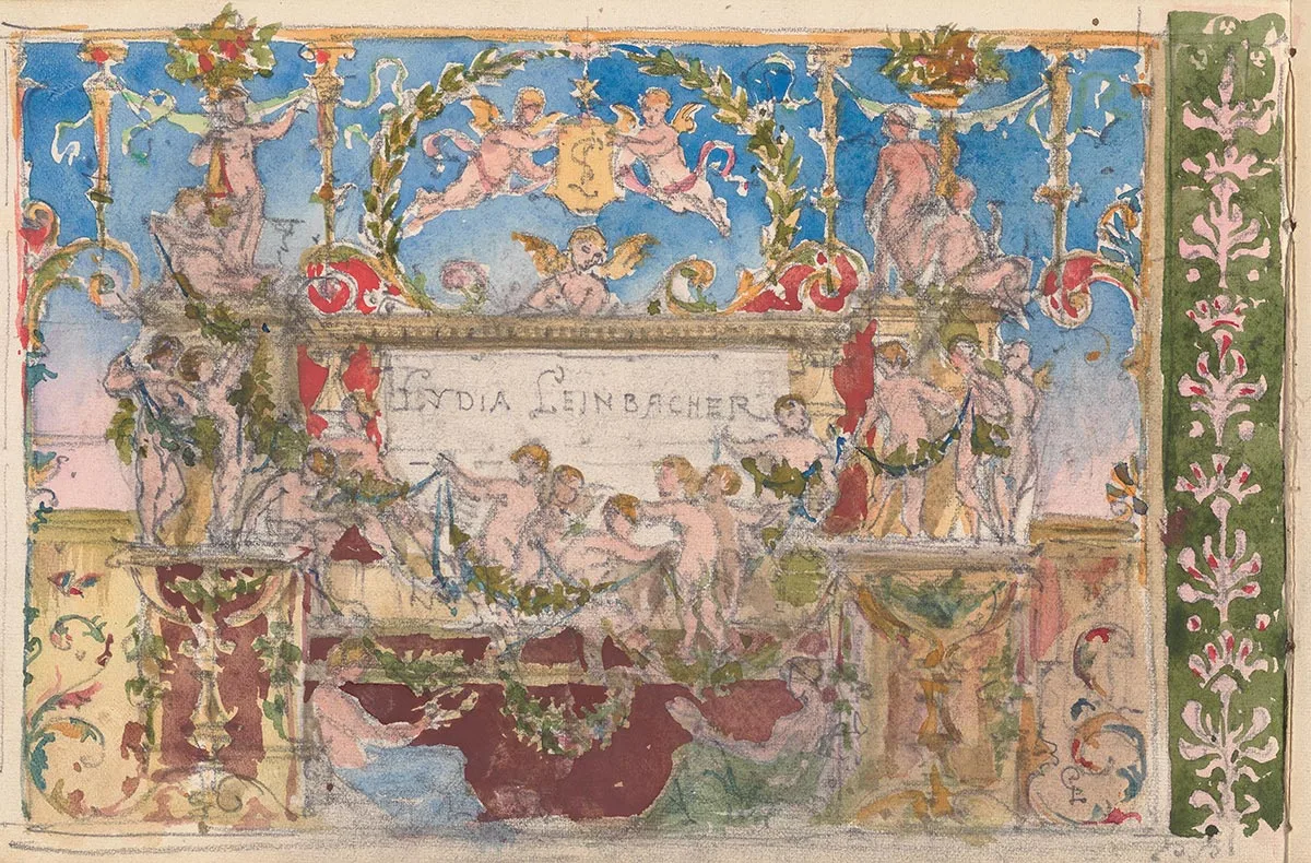 Gustav Gull verewigte «seine» Lydia in seinem Skizzenbuch, dass er Anfang der 1880er-Jahre in Baden geführt hatte, als Allegorie.