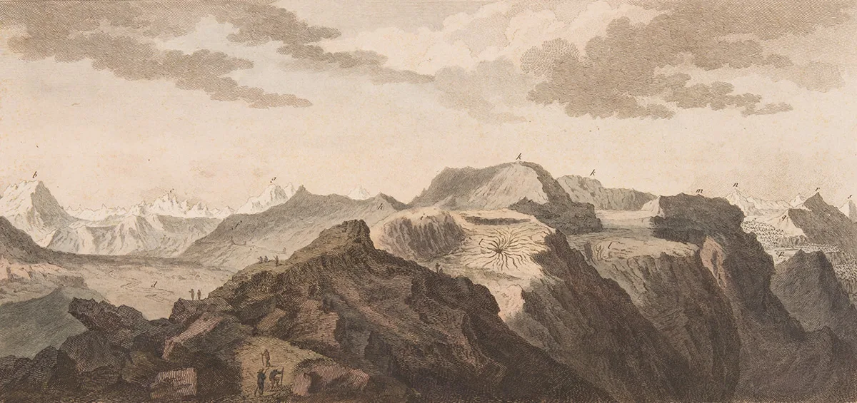 Berglandschaft des Strubels von Adrian Zingg aus den 1760er-Jahren.