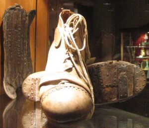 Football boots of Ricardo Zamora, active between 1914 and 1938.