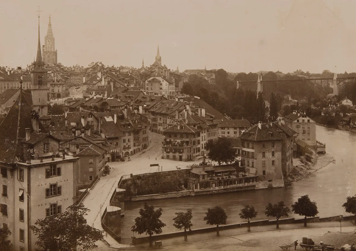 Stadtansicht von Bern aus dem Jahr 1898.