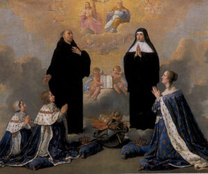 Anne d’Autriche représentée avec ses deux fils «miraculeusement» venus au monde.