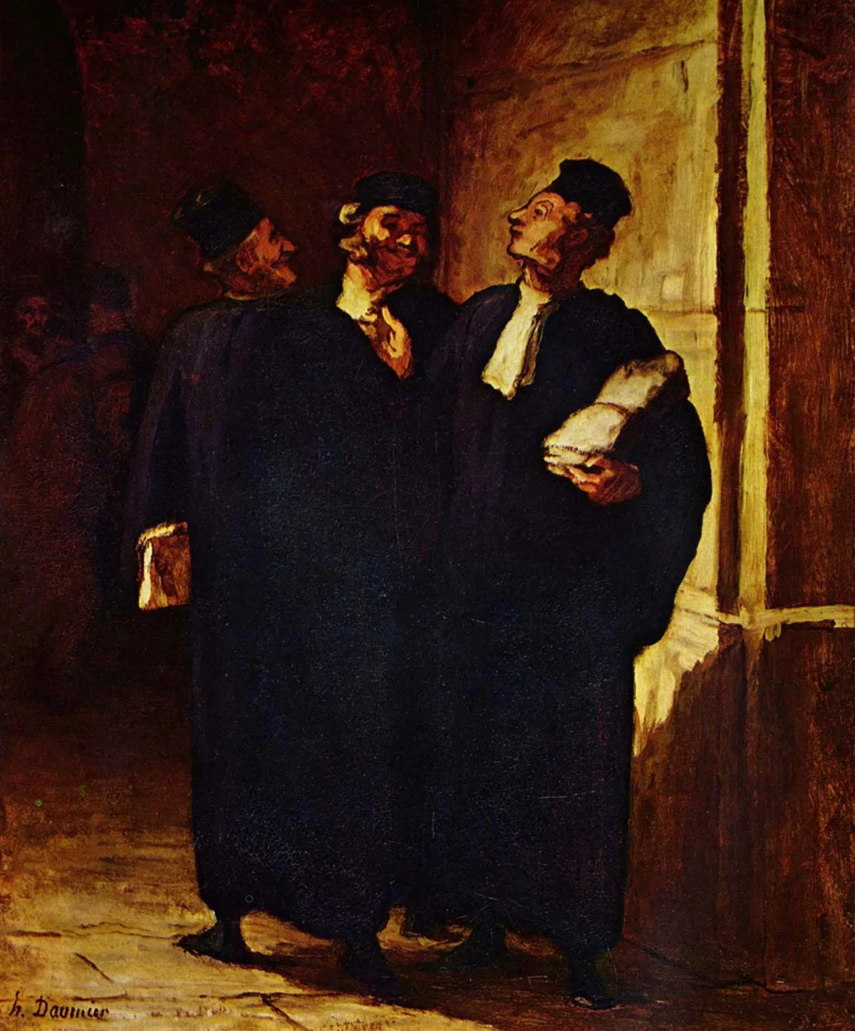 Anwälte im Gespräch. Gemälde von Honoré Daumier, 1840er-Jahre.