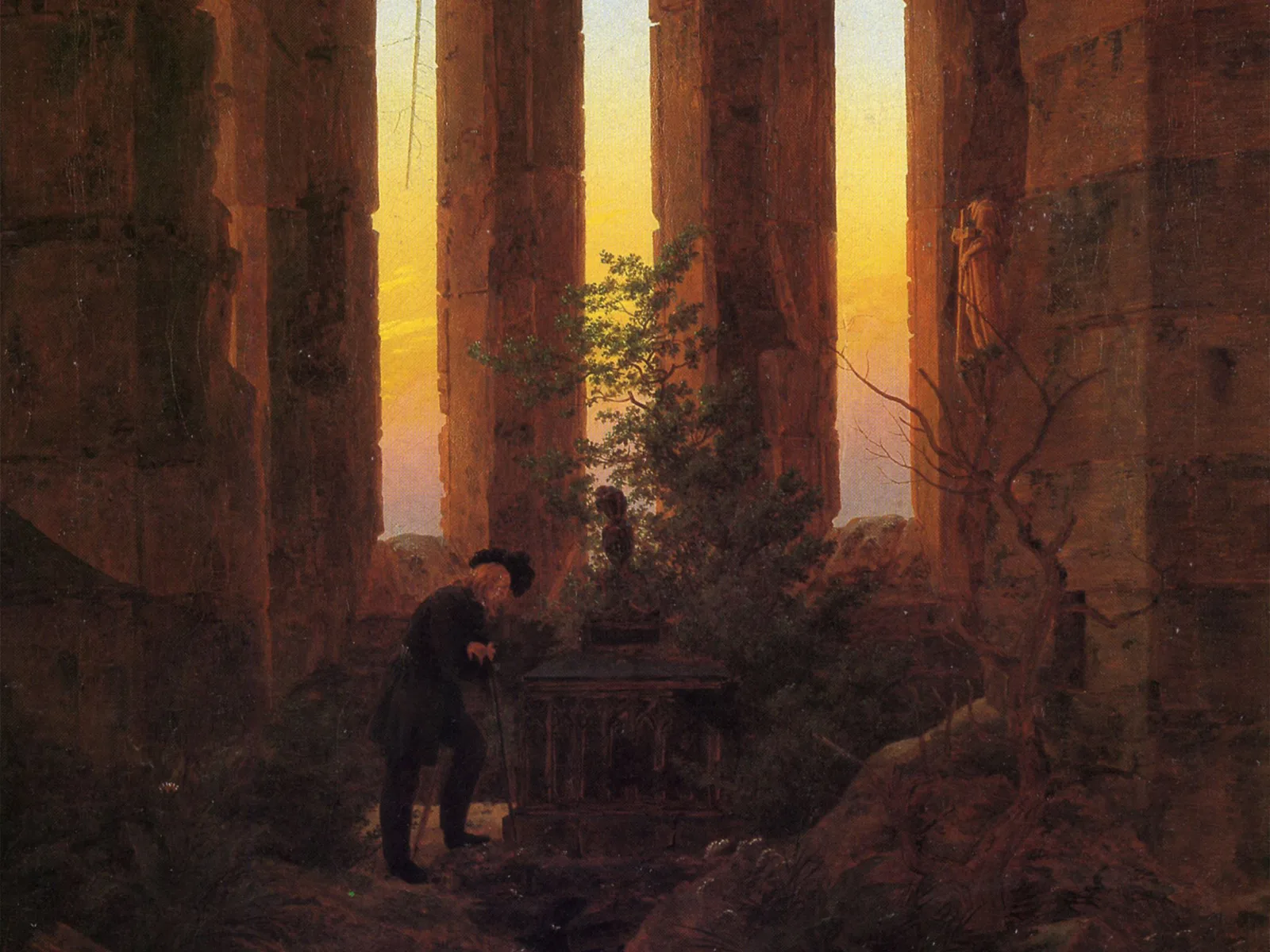 Caspar David Friedrich, Huttens Grab, 1823 (Ausschnitt).