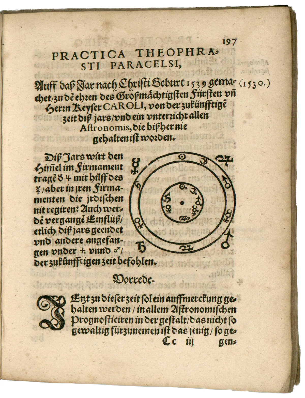 Seite aus Paracelsus’ Astronomica et astrologica, 1567 posthum veröffentlicht.