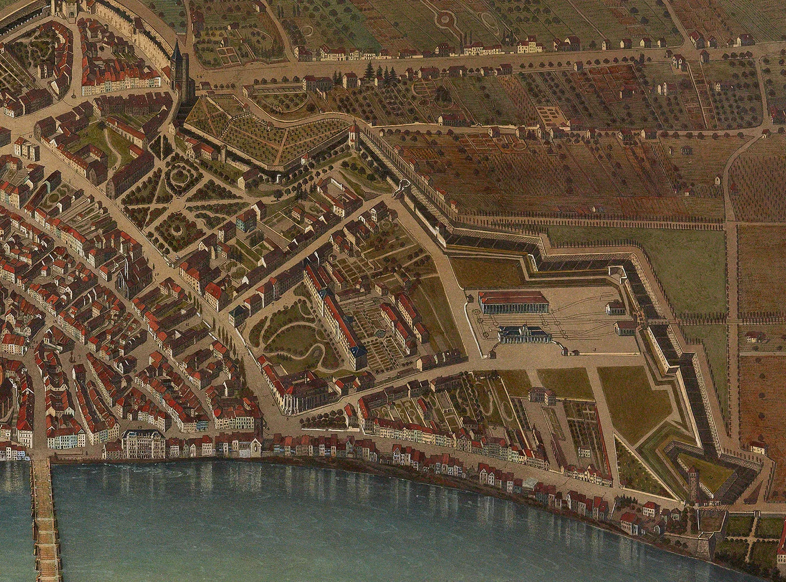 Ausschnitt aus dem «Malerischen Plan der Stadt Basel»