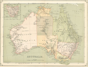 Carte de l’Australie en 1879.