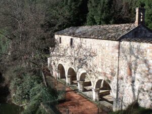 Bagni di Petriolo (Tuscany, Italy). The bathhouse dates from the 12th century.