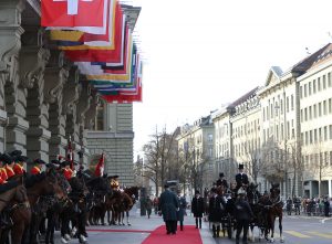 Kutsche und roter Teppich: Der traditionelle Neujahrsempfang vor drei Jahren.
