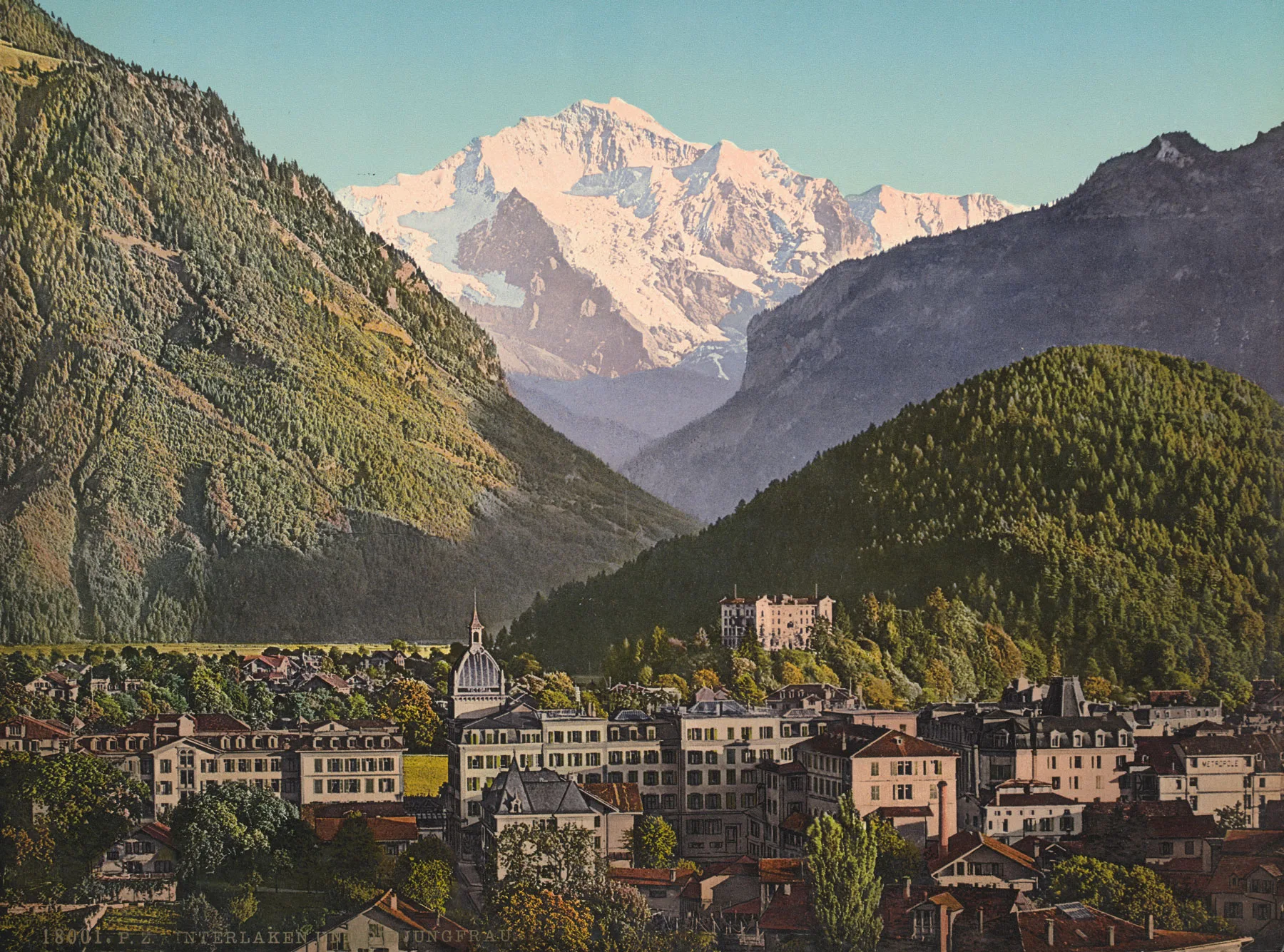Blick auf die Jungfrau. Fotodruck um 1900.