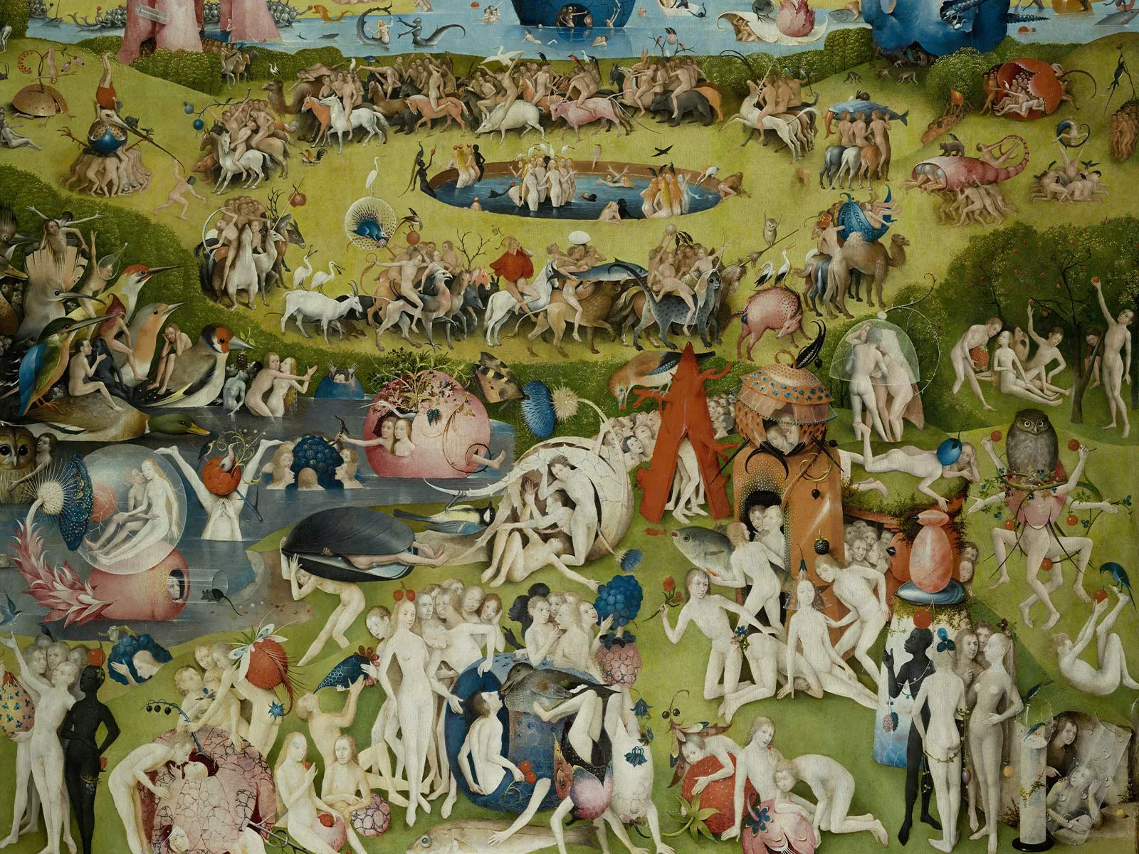 Ausschnitt aus dem Triptychon Garten der Lüste von Hieronymus Bosch, 1490-1500.