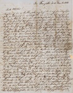Première lettre envoyée par Rudolf Heer à sa mère, rédigée en novembre 1868.