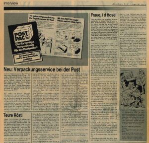 Interview consacrée à la lutte suisse féminine dans le Brückenbauer du 15 août 1980.