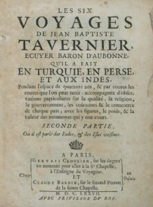 Titelblatt von Taverniers Buch «Les Six Voyages de J.B. Tavernier».